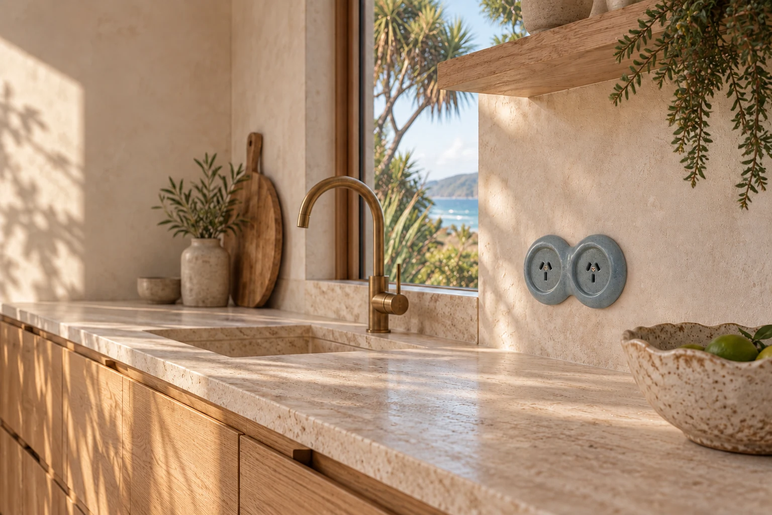 Two mineral ceramic sockets in the same kitchen