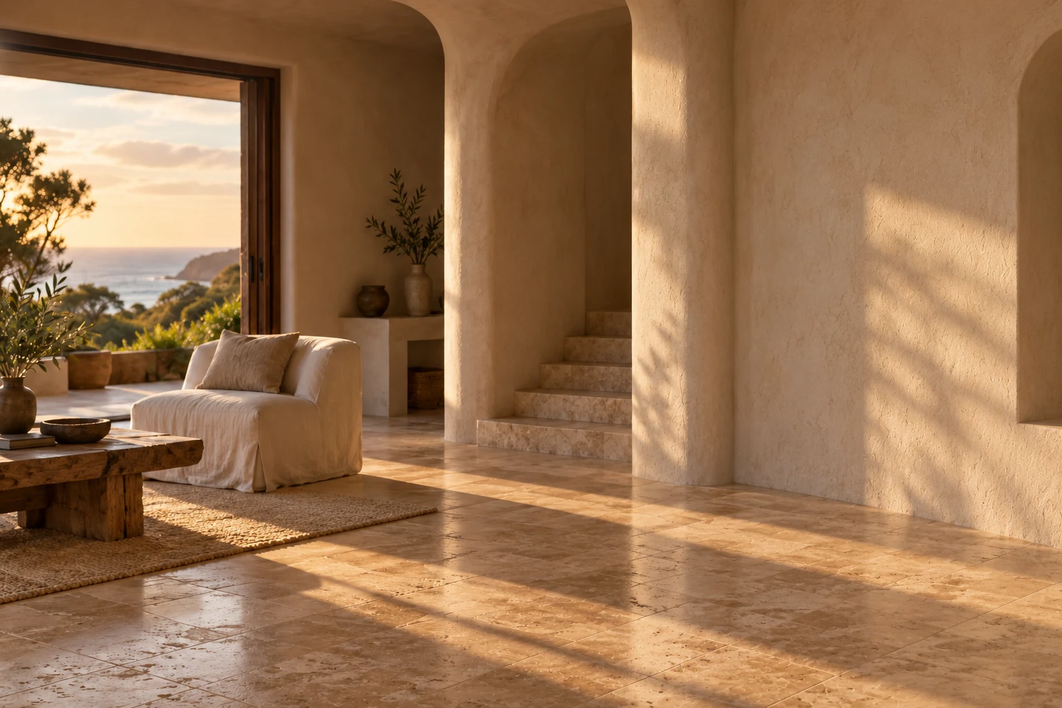A sunlit architectural home
